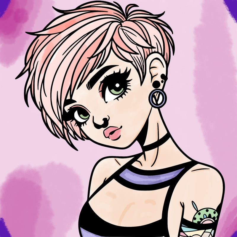 pixie cut woman with alternative style