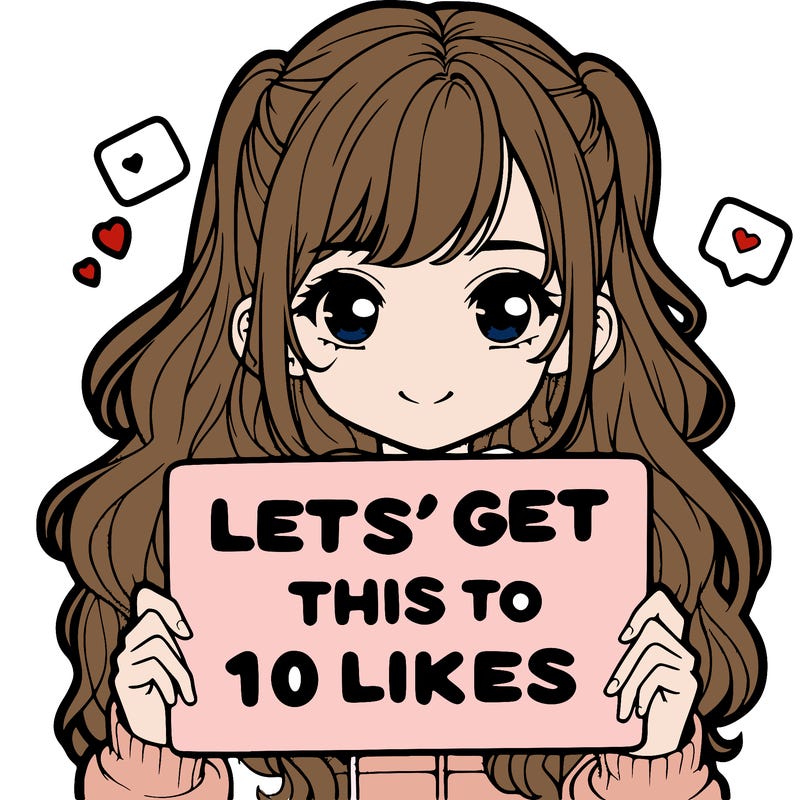 girl holding up sign that says let’s get this to 10 likes realistic