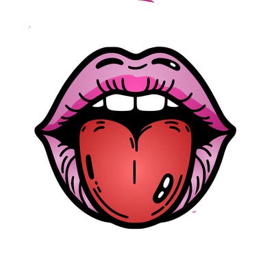 lips with tongue out