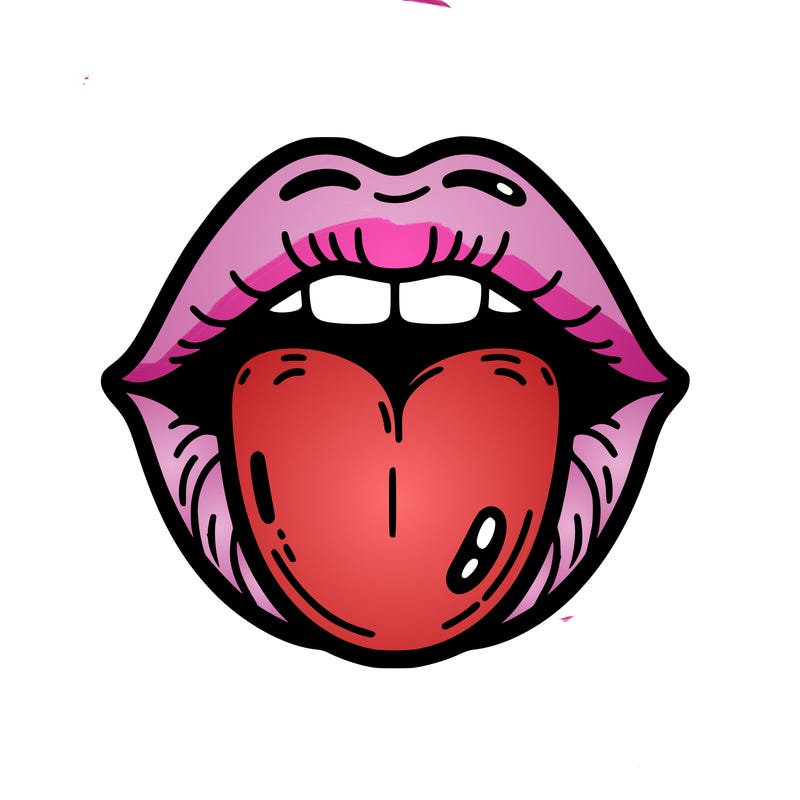 lips with tongue out