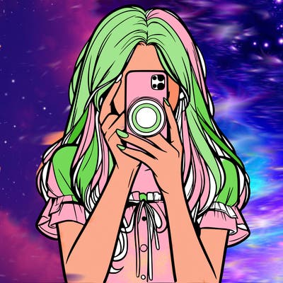 a realistic girl holding her phone taking pictures