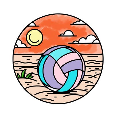 volleyball on a beach