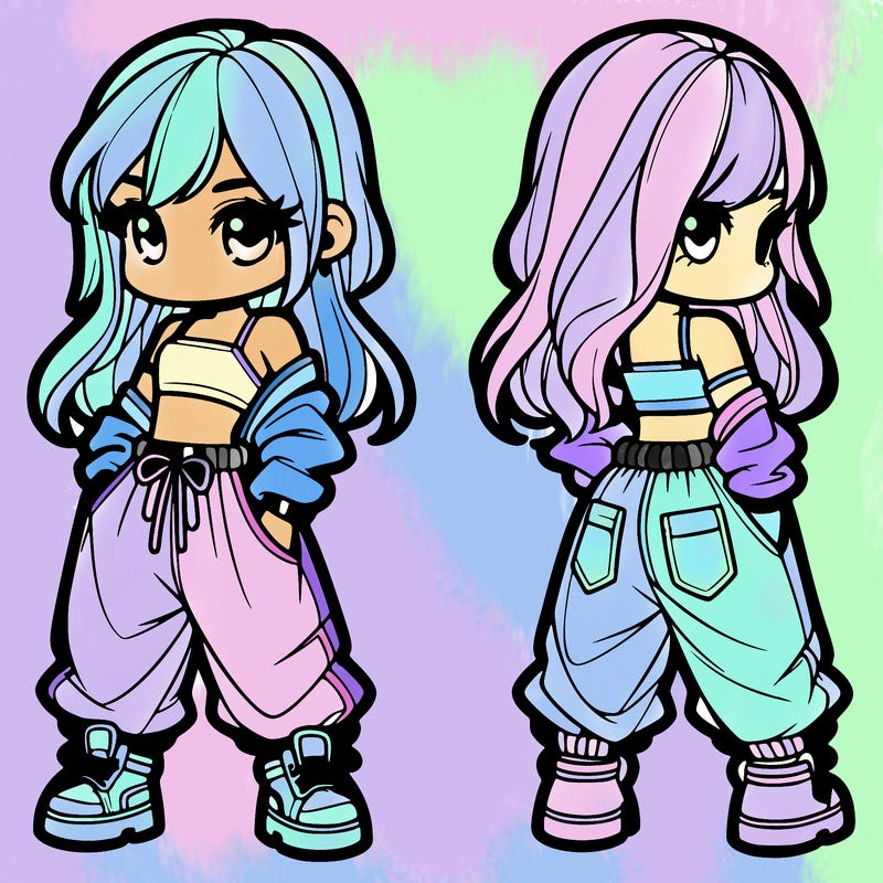 girl in crop top and baggy pants