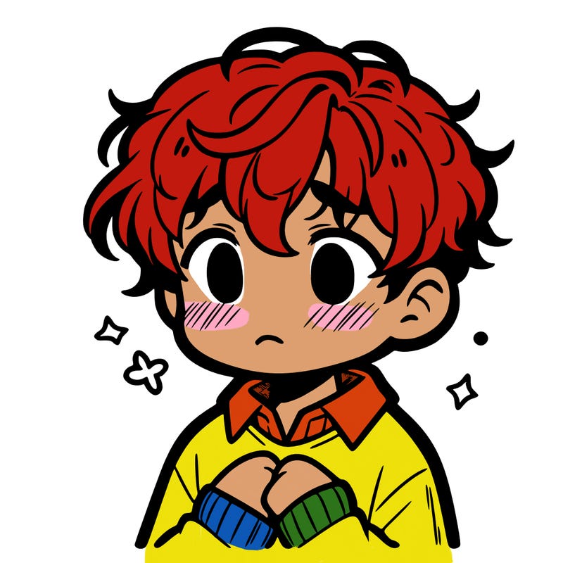 cute anime boy blushing