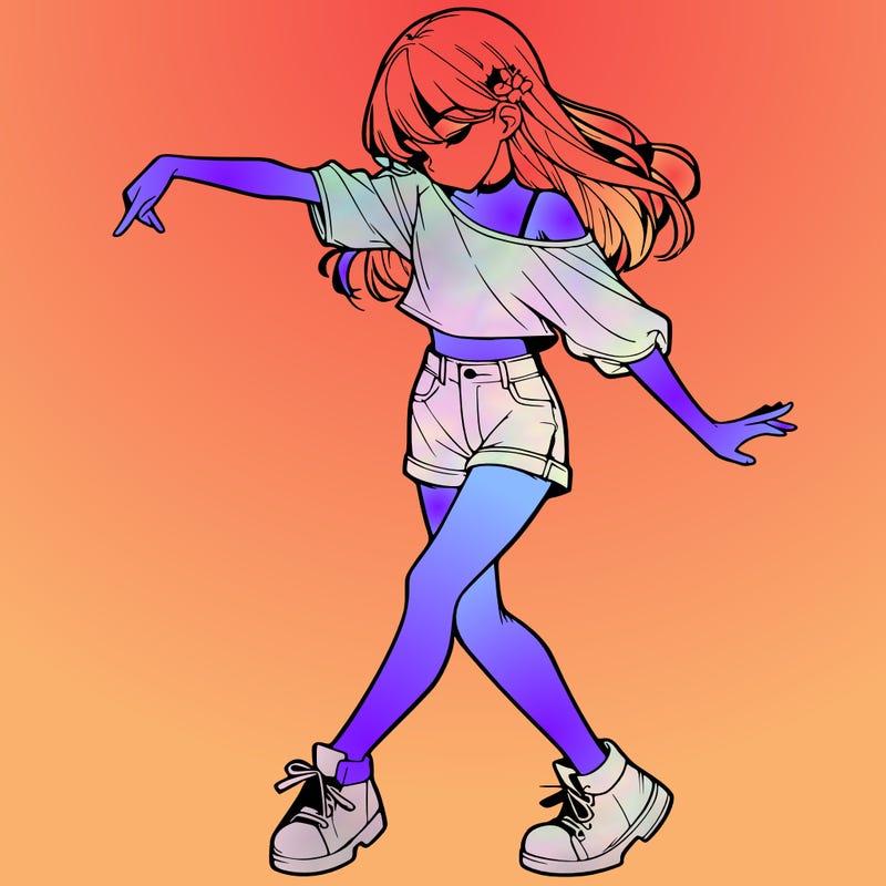 realistic girl danceing