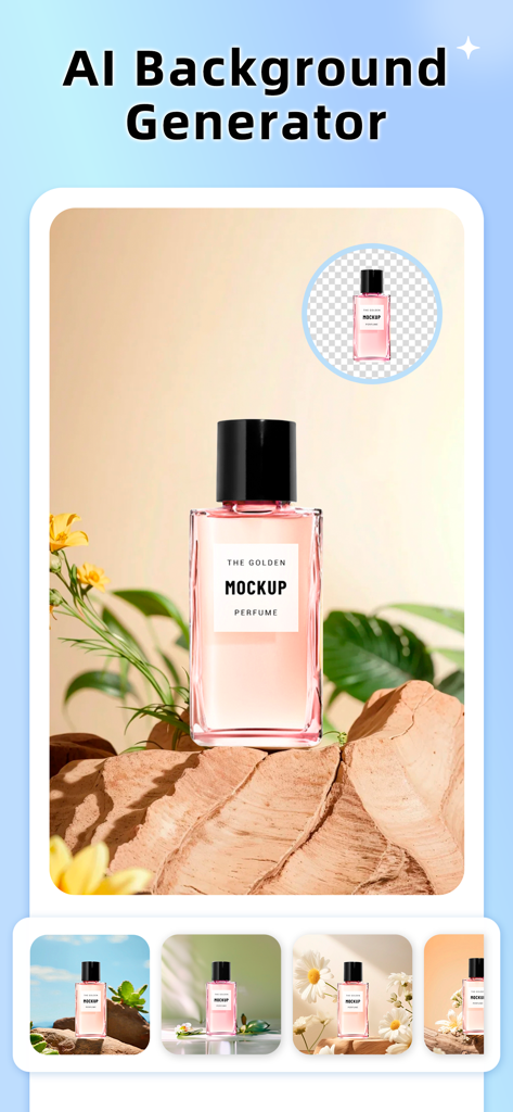 AI Photo Editor - Picsman - Generador de fondos IA creando fotos de productos de alta calidad para comercio electrónico