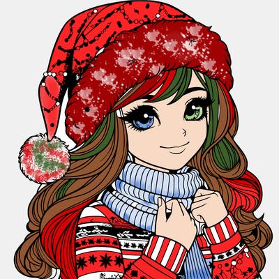 realistic christmas girl