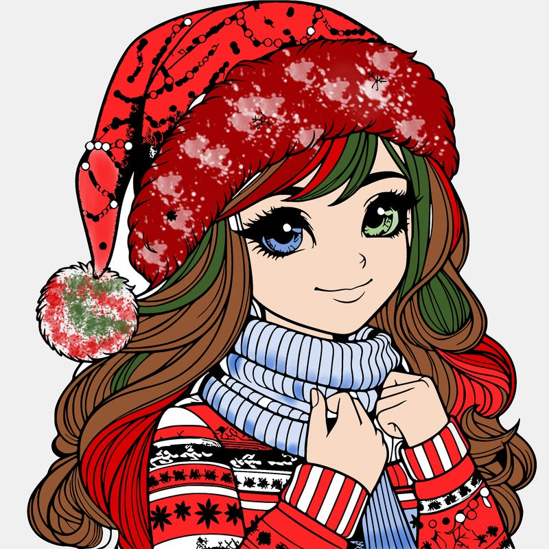 realistic christmas girl