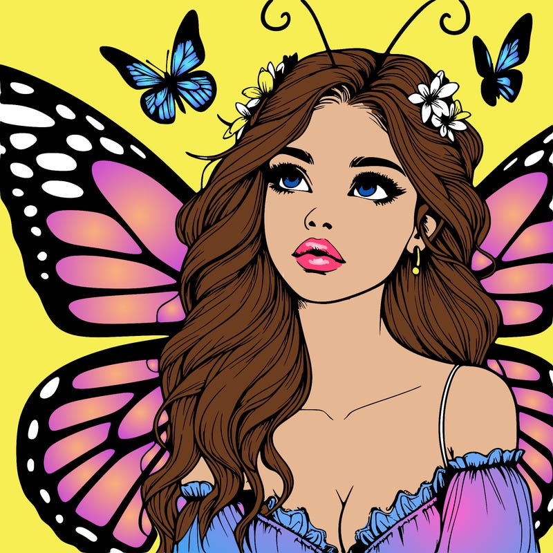 butterfly fairy realistic girl