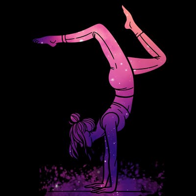 a woman doing a handstand