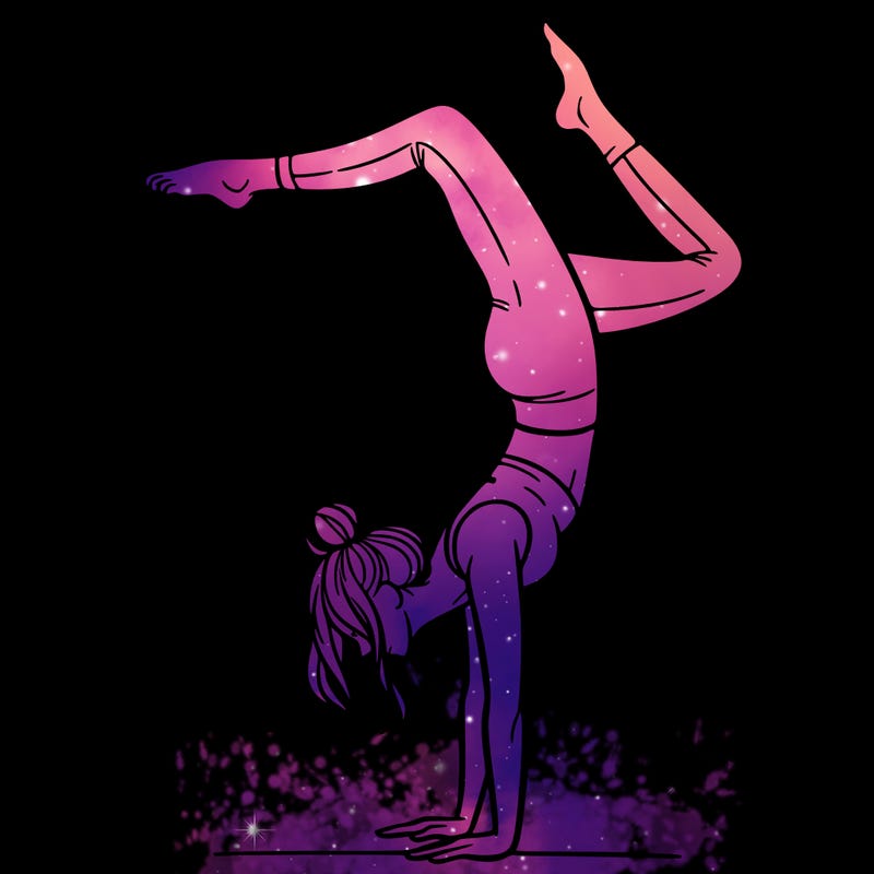 a woman doing a handstand