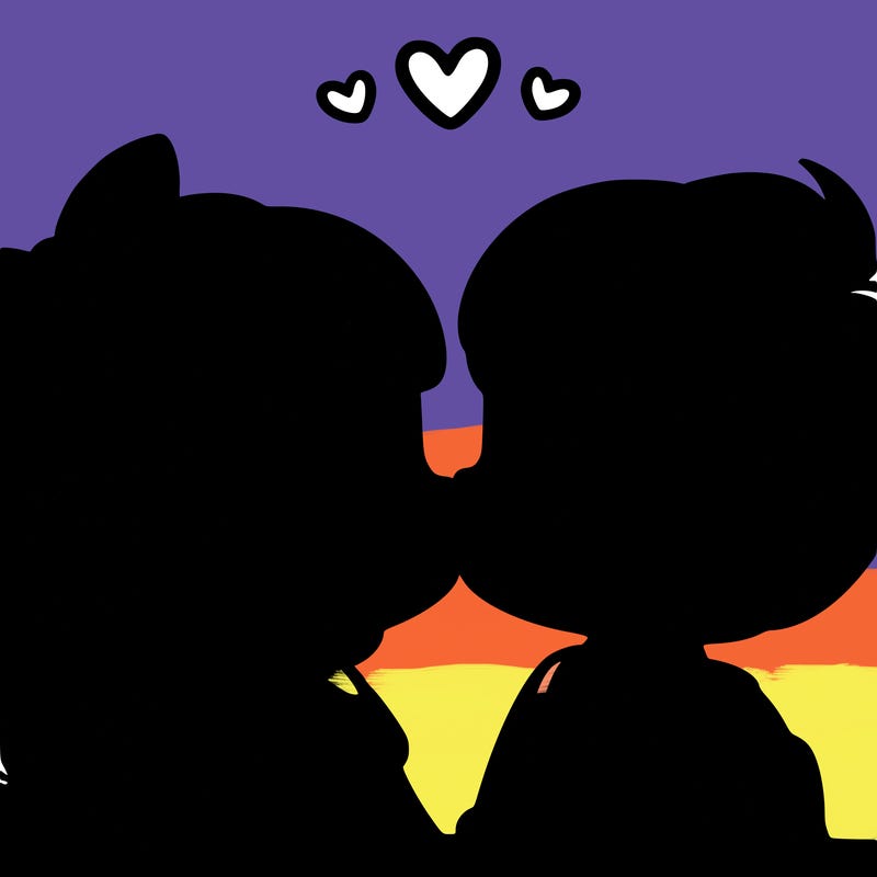 boy and girl kissing