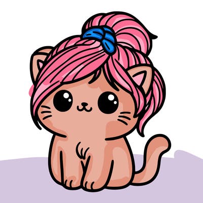 cat wearing a hair