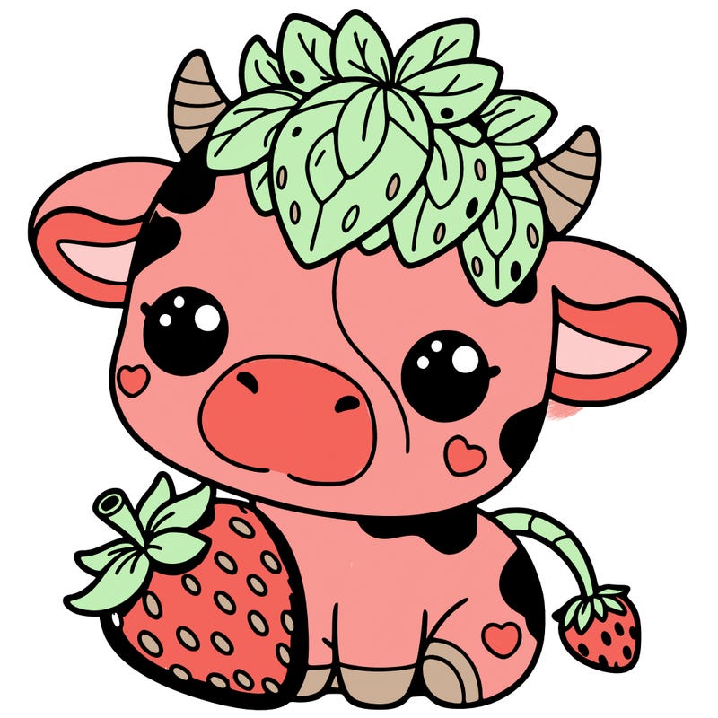 cute strawberry cow