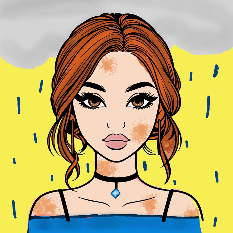 realistic girl with makeup on