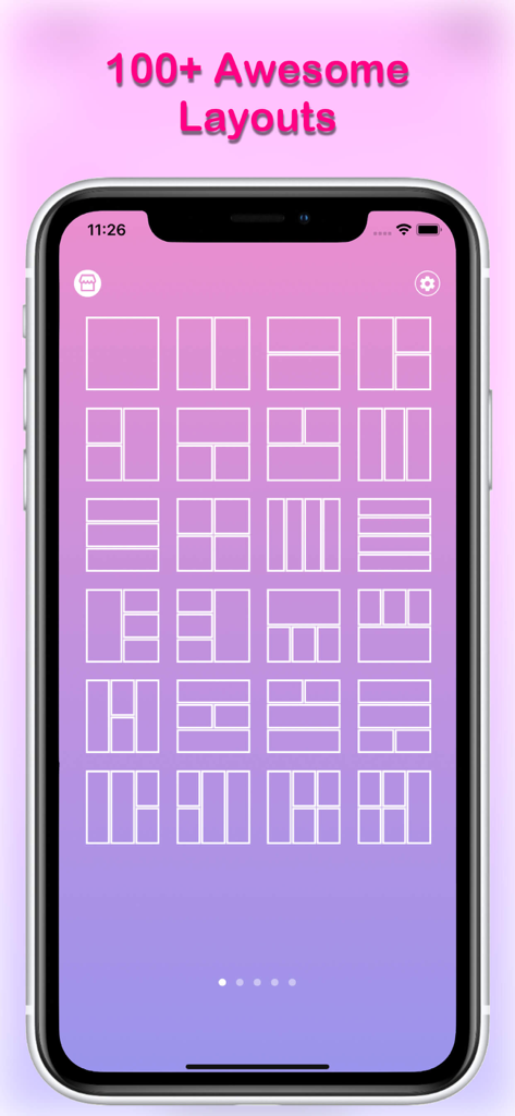 Pic Collage Maker - PicCollage - A mobile app screen showing a variety of photo collage layout templates for creating picture grids.