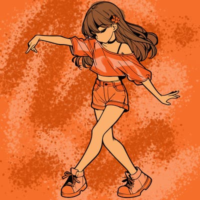 realistic girl danceing