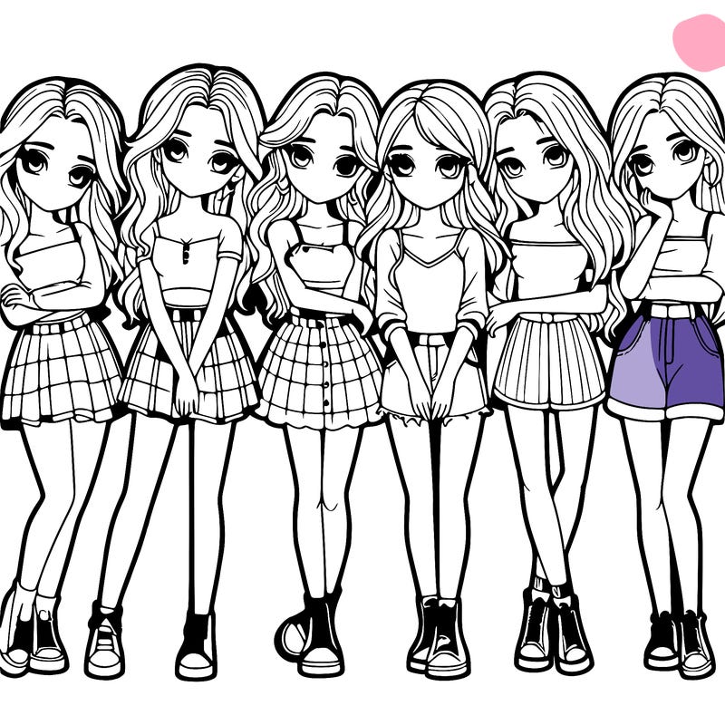 a group of girls realistic