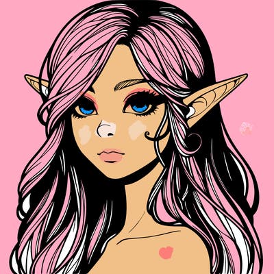 elf girl realistic dark fantasy