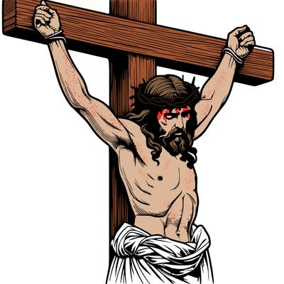 jesus realistic on the cross