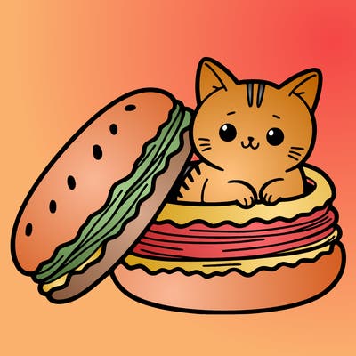 cat in a macaron