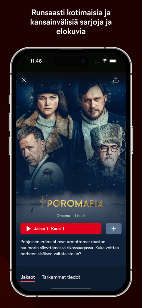 MTV Katsomo - MTV Katsomo app showing the Finnish series Poromafia.