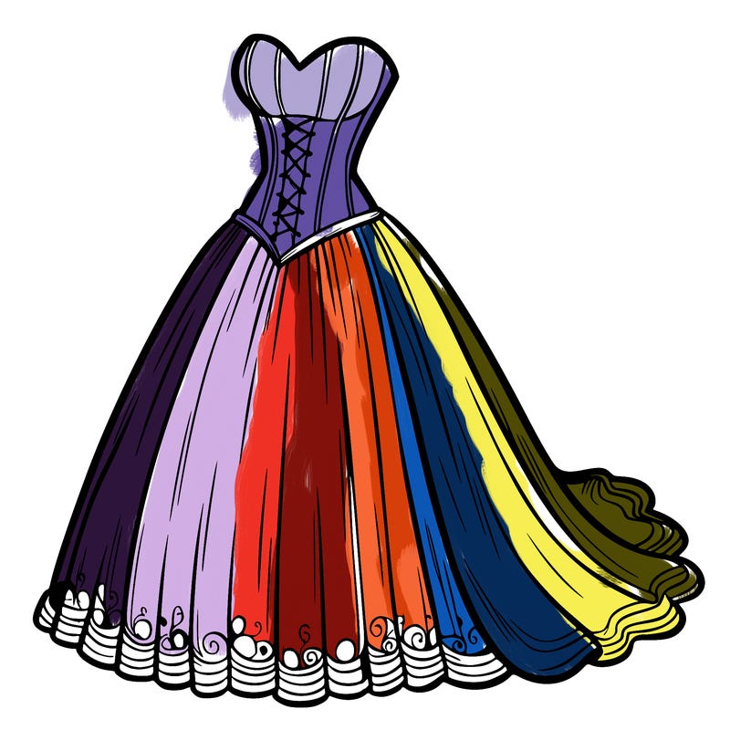 wedding dress-corset and a long and flowy skirt