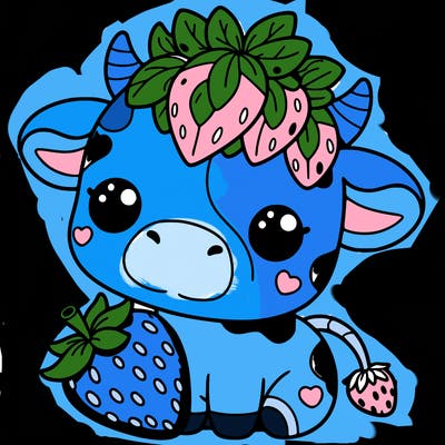 cute strawberry cow