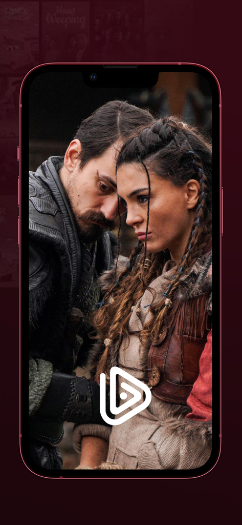 Noor Play - Una scena ravvicinata di un uomo e una donna in abiti storici tradizionali da una serie drammatica sull'interfaccia dell'app Noor Play.