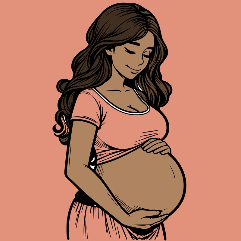 woman heavily pregnant realistic