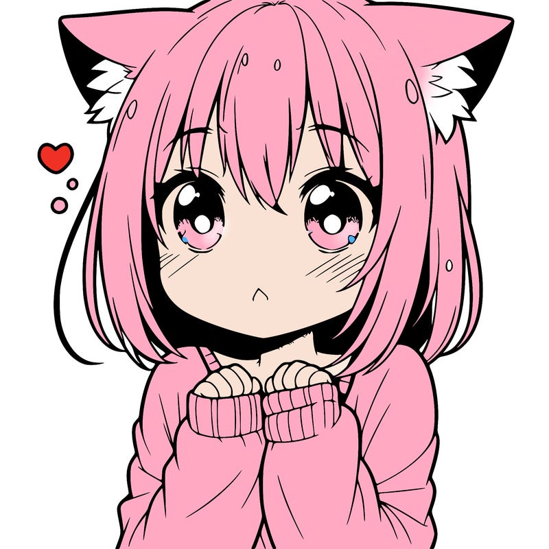 shy anime catgirl