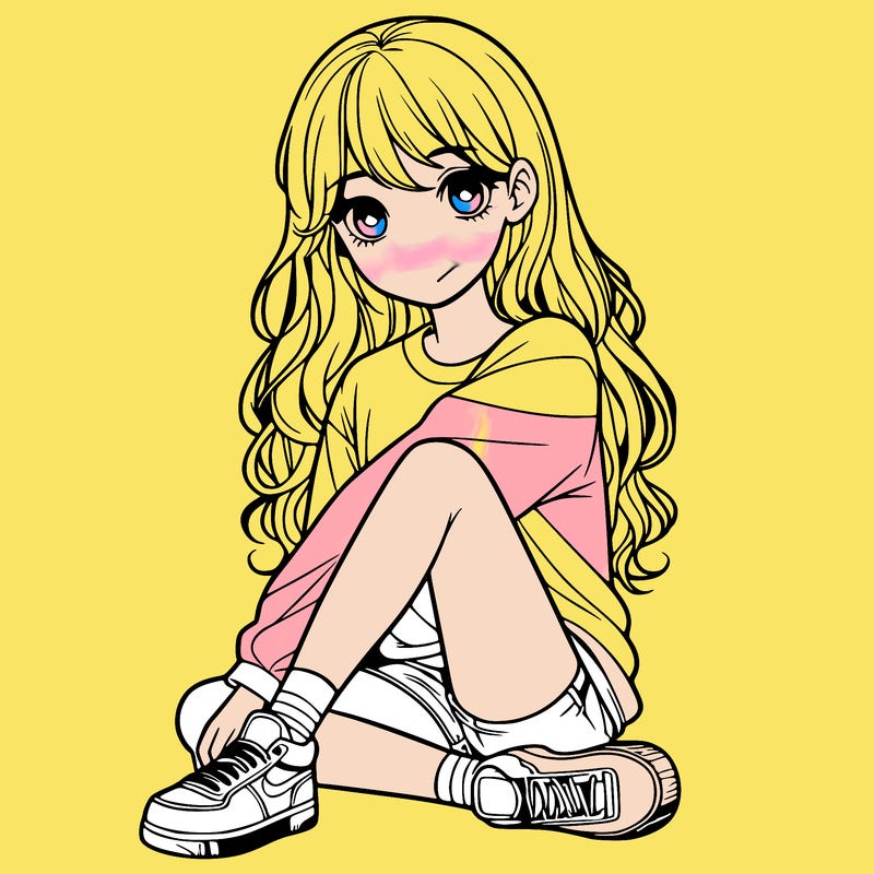 girl sitting realistic