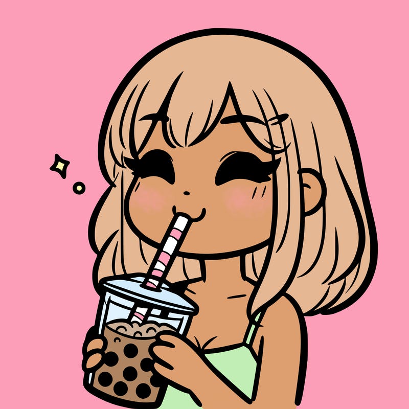 a girl drinking boba
