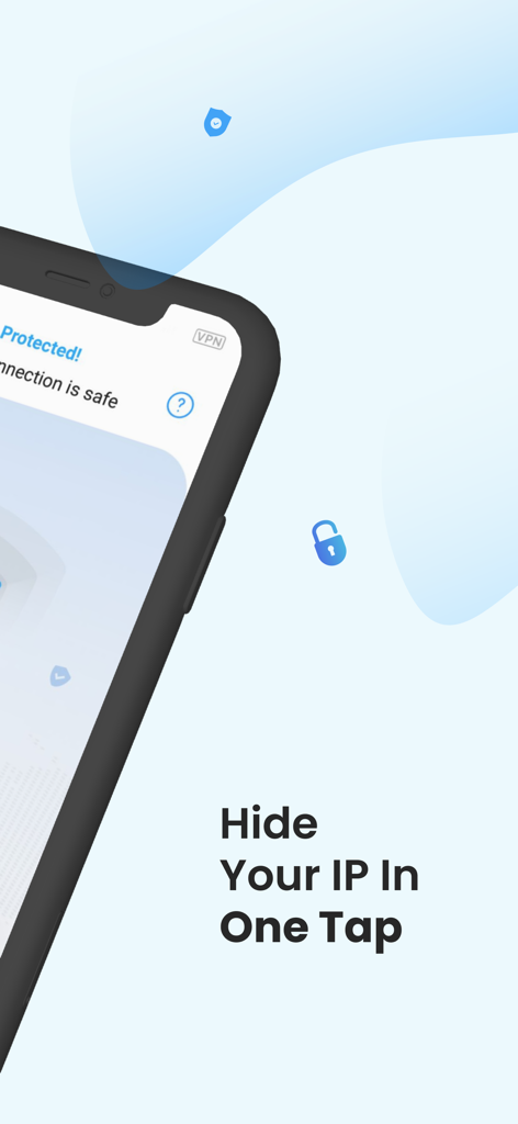 Capture d'écran de l'application IvacyVPN affichant l'option permettant de masquer son adresse IP en un seul clic