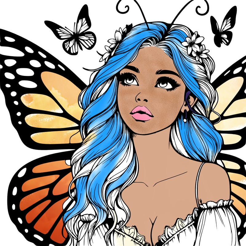 butterfly fairy realistic girl
