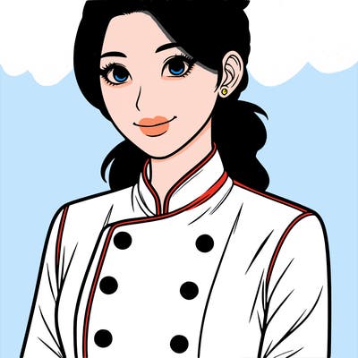 realistic asian woman cuisine chef