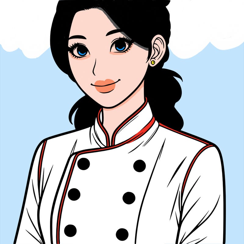 realistic asian woman cuisine chef