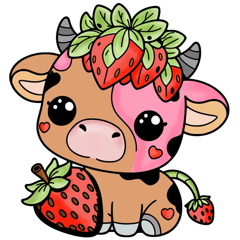 cute strawberry cow
