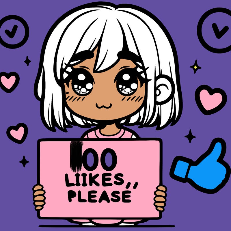 a girl with a sign saying 100 likes, please