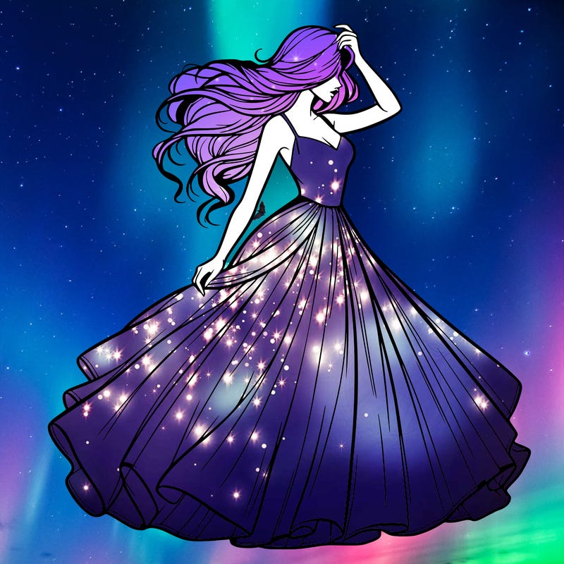 realistic woman with dress flowing in the wind