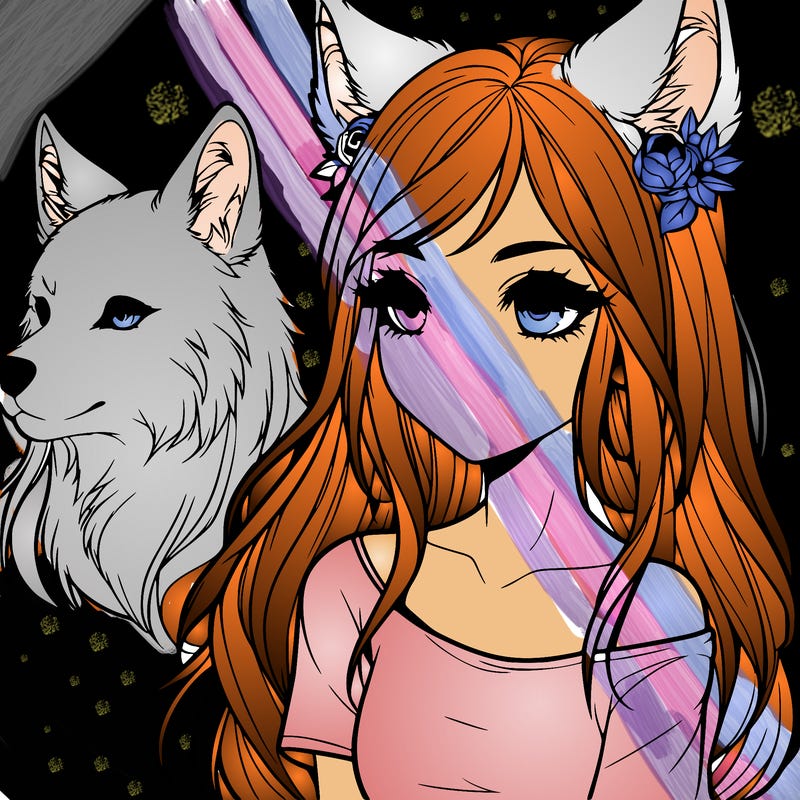 realistic girl with wolf ears