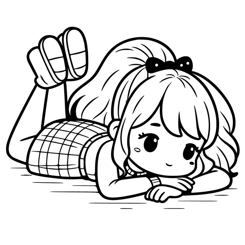 girl laying on the floor