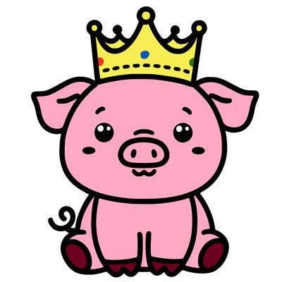 pig with a crown