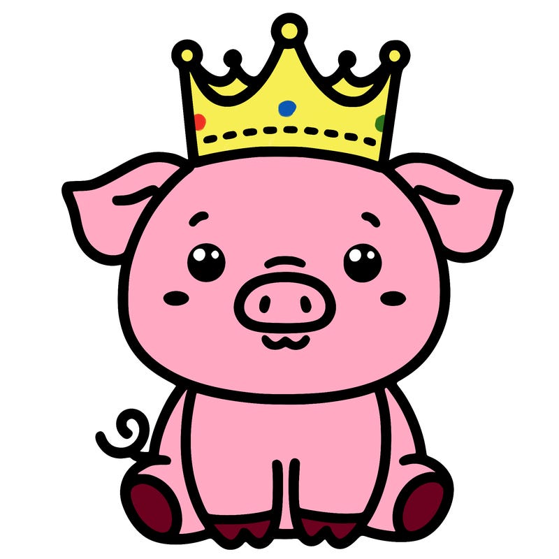 pig with a crown