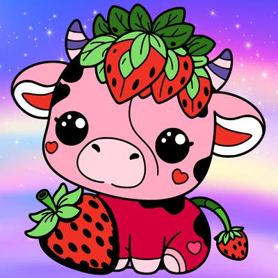 cute strawberry cow