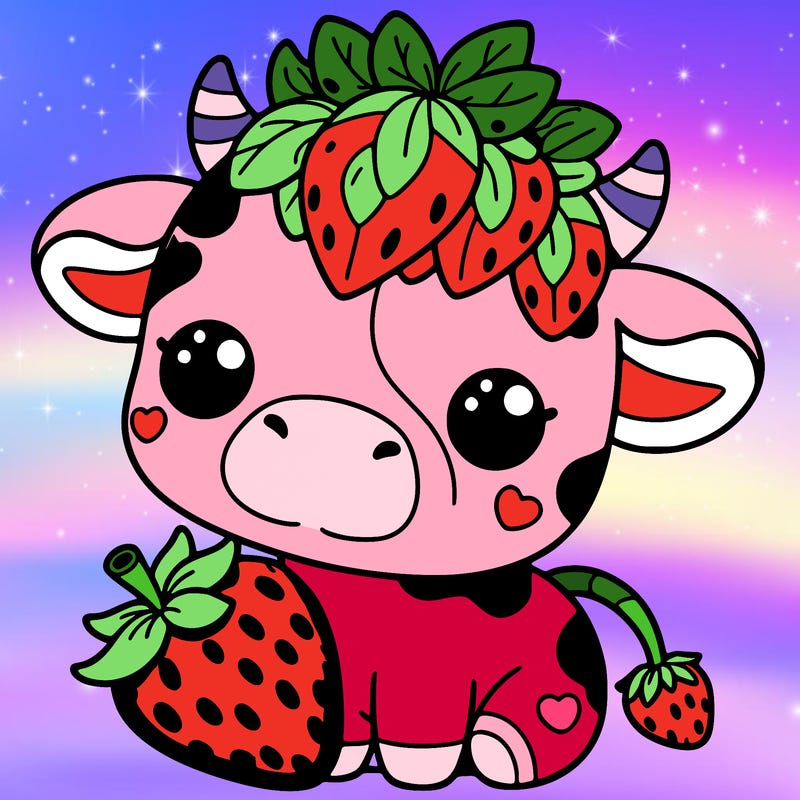 cute strawberry cow