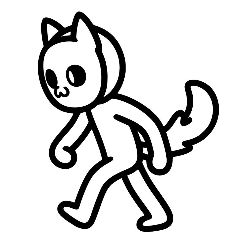 human walking on all fours with a tail and animal mask