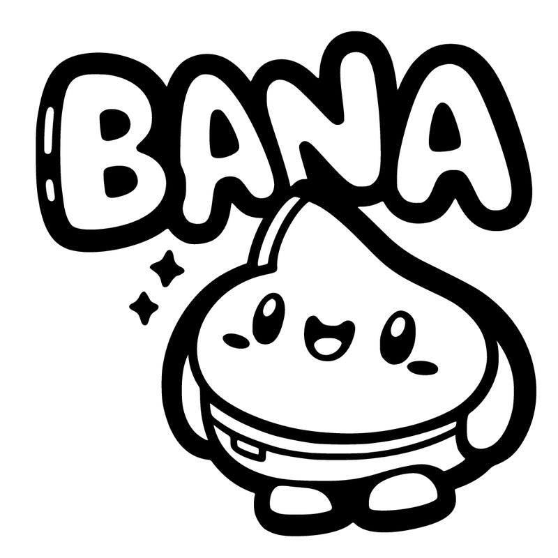 a word that says bana with white letters