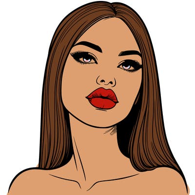 realistic woman with full lips