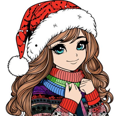 realistic christmas girl